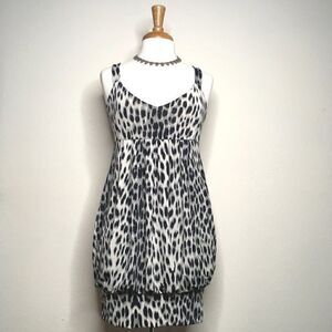 Crown Of Hearts Leopard Empire Bubble Dress